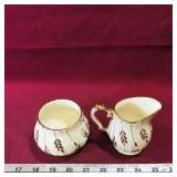 Vintage Ceramic Sugar Dish & Creamer