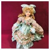 Porcelain Doll With Stand (15 1/2" Tall)