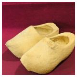 Pair Of Vintage Handcarved Wooden Klogs