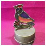 Stain Glass & Brass Musical Bird (Working)