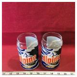 Pair Of Alpine Lager Beer Glasses (5 1/4" Tall)