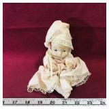 Vintage Porcelain Infant Doll (4 1/4" Tall)