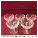 Set Of 5 Vintage Glass Sherbet Cups (3" Tall)