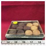 Case Of Vintage Checkers Game Pieces