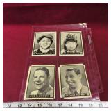 Lot Of 4 Vintage Celebrity Head Shot Print Cards