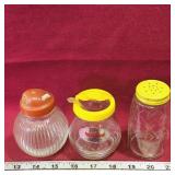 Lot Of 3 Vintage Condiment Jars / Server