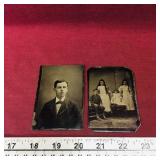 Lot Of 2 Antique Tin Photographs (Small)