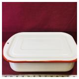 Covered Enamelled Container (Vintage)