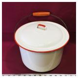 Covered Enamelled Cooking Pot (Vintage)