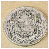 Silver 1940 Canadian 50 Cent Coin
