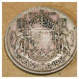 Silver 1943 Canadian 50 Cent Coin
