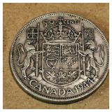 Silver 1944 Canadian 50 Cent Coin