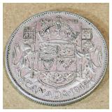 Silver 1949 Canadian 50 Cent Coin