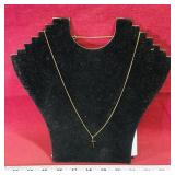 Gold-Filled Chain & Cross Pendant (11" Long)
