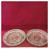 Pair Of Glass Ashtrays (Vintage)