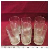 Set Of 6 Drinking Glasses (Vintage) (4 1/2" Tall)