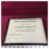 Neptune Theatre Foundation Gratitude Certificate