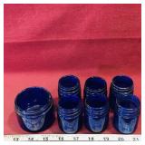 Lot Of 7 Cobalt Blue Glass Jars (Vintage)