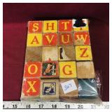 Set Of 20 Wooden Alphabet / Animal Blocks