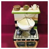 Decorative Resin Stove & Dish (9 1/4" x 6" x 4")