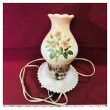 Milk Glass & Ceramic Wall Mount Light (Vintage)