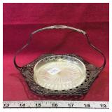 Glass Dish & Handled EPNS Tray (Vintage)