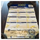 2002 Hastings Engine Parts Calender Poster