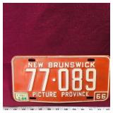 1966 New Brunswick Picture Province License Plate