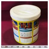 1969 Calender Tin Container (6" x 5 1/4")