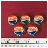 Lot Of 5 Pepsi-Cola Bottle Caps (Vintage)