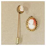 Cameo Necklace Pendant & Hat Pin