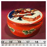 Festive Christmas Cookie Tin Container (Vintage)
