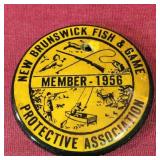 1956 NB Fish & Game Members Badge