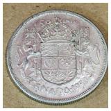Silver 1958 Canadian 50 Cent Coin
