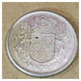 Silver 1957 Canadian 50 Cent Coin