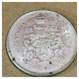 Silver 1963 Canadian 50 Cent Coin