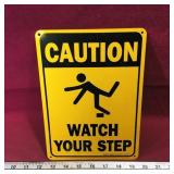 Caution Watch Your Step Tin Sign (9 3/4" x 7")
