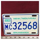 1986 New Brunswick Trailer License Plate