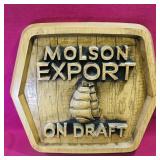 Wooden Molson Export On Draft Sign (Vintage)