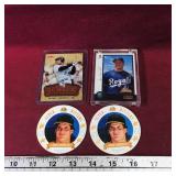 Lot Of 2 MLB Baseball Cards & 2 MLB Bread Tabs