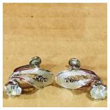 Sterling Earring Set With White Rhinestones