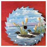 Tole Painted Saw Blade Clock Face (7 1/4")
