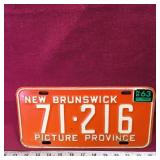 1963 New Brunswick Picture Province License Plate