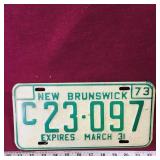 1973 New Brunswick License Plate