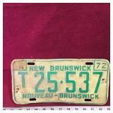 1972 New Brunswick License Plate