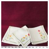 Set Of 3 Linen Napkins (Vintage)
