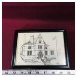 Framed Dominion Building Art Sketch