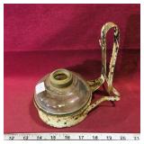 Glass Kerosene Lamp & Wall Bracket (Vintage)