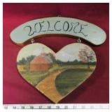 Painted Wooden "Welcome" Door Decoration
