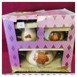 Teapot, Sugar & Cream Set In Box (Unused)